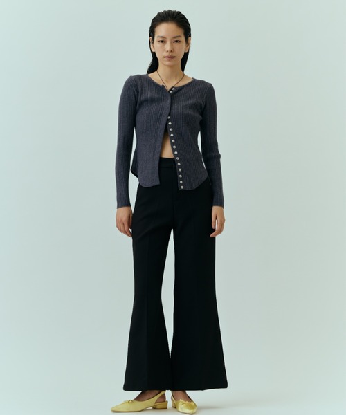 DRWCYS（ドロシーズ）の「スナップボタンリブカーデ（ニット/セーター・レディース・ブラック/グレー/オフホワイト・FREE）」の13枚目の写真