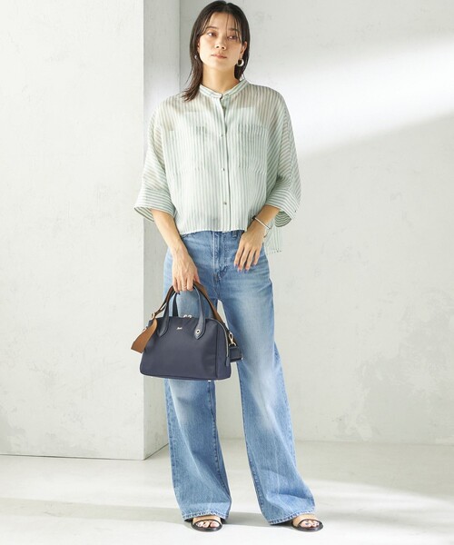 Beau're（ヴュレ）の「BEAURE: ナイロン スクエア テープ ボストン（ボストンバッグ・レディース・ブラック/ネイビー・ONE SIZE）」の10枚目の写真