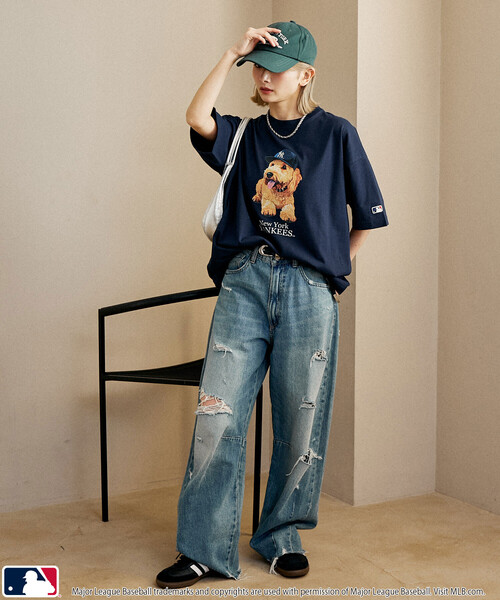 PUBLUX(パブリュクス)の「PUBLUX/パブリュクス 別注MLB アニマルプリント Tシャツ 限定展開(Tシャツ/カットソー・メンズ・グレー/オフホワイト/ネイビー/ピンク/ライトグレー/ホワイト・L/M/S)」の15枚目の写真