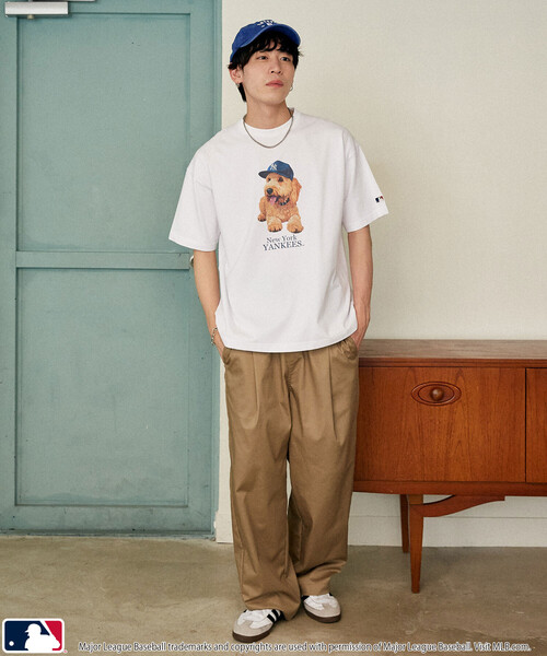 PUBLUX(パブリュクス)の「PUBLUX/パブリュクス 別注MLB アニマルプリント Tシャツ 限定展開(Tシャツ/カットソー・メンズ・グレー/オフホワイト/ネイビー/ピンク/ライトグレー/ホワイト・L/M/S)」の20枚目の写真