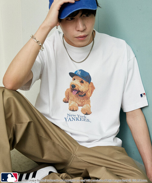 PUBLUX(パブリュクス)の「PUBLUX/パブリュクス 別注MLB アニマルプリント Tシャツ 限定展開(Tシャツ/カットソー・メンズ・グレー/オフホワイト/ネイビー/ピンク/ライトグレー/ホワイト・L/M/S)」の22枚目の写真