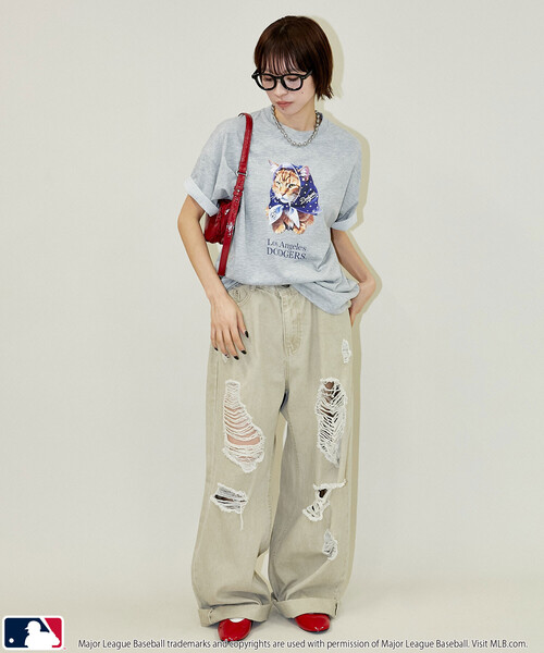PUBLUX(パブリュクス)の「PUBLUX/パブリュクス <機能性素材>別注MLB アニマルプリント Tシャツ 限定展開(Tシャツ/カットソー・メンズ・グレー/オフホワイト/ネイビー/ピンク/ライトグレー/ホワイト・L/M/S)」の9枚目の写真