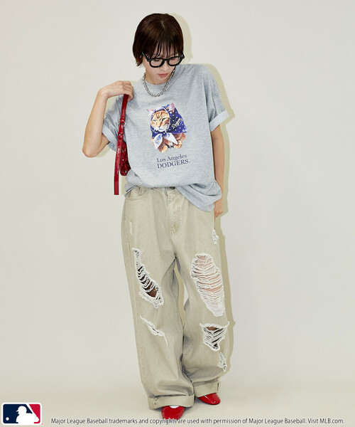 PUBLUX(パブリュクス)の「PUBLUX/パブリュクス <機能性素材>別注MLB アニマルプリント Tシャツ 限定展開(Tシャツ/カットソー・メンズ・グレー/オフホワイト/ネイビー/ピンク/ライトグレー/ホワイト・L/M/S)」の11枚目の写真