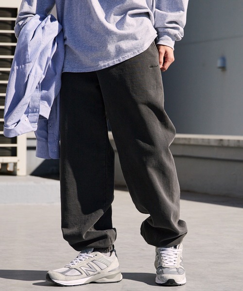 MINE(マイン)の「MINE/マイン GARAMENT-DYE-SWEAT-PANTS-14oz 裏起毛 ロゴ刺繍 イージースウェットパンツ 2026年春夏(スウェットパンツ・メンズ・オリーブ/ブラック・1/2/3/5/4)」の7枚目の写真