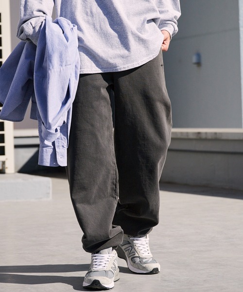 MINE(マイン)の「MINE/マイン GARAMENT-DYE-SWEAT-PANTS-14oz 裏起毛 ロゴ刺繍 イージースウェットパンツ 2026年春夏(スウェットパンツ・メンズ・オリーブ/ブラック・1/2/3/5/4)」の8枚目の写真