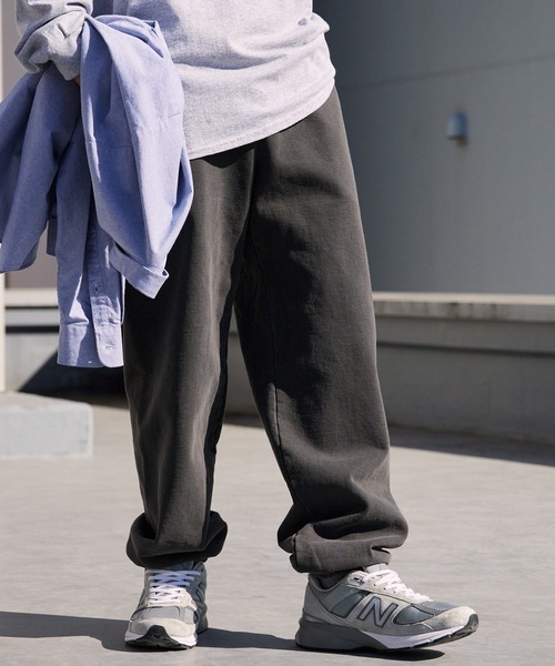 MINE(マイン)の「MINE/マイン GARAMENT-DYE-SWEAT-PANTS-14oz 裏起毛 ロゴ刺繍 イージースウェットパンツ 2026年春夏(スウェットパンツ・メンズ・オリーブ/ブラック・1/2/3/5/4)」の9枚目の写真