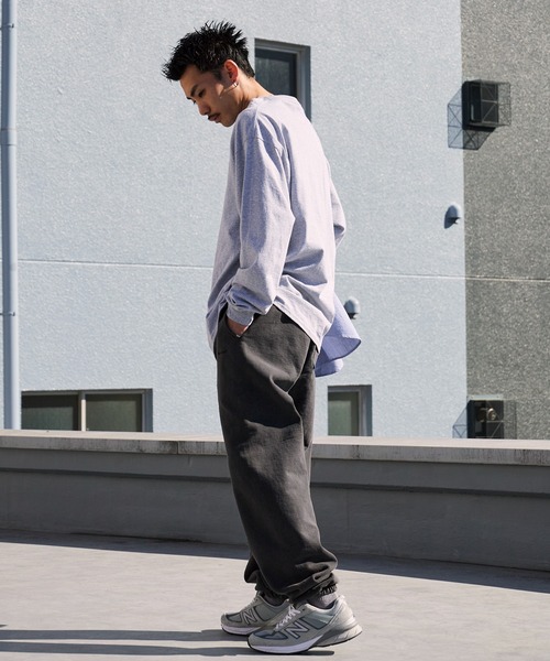 MINE(マイン)の「MINE/マイン GARAMENT-DYE-SWEAT-PANTS-14oz 裏起毛 ロゴ刺繍 イージースウェットパンツ 2026年春夏(スウェットパンツ・メンズ・オリーブ/ブラック・1/2/3/5/4)」の12枚目の写真