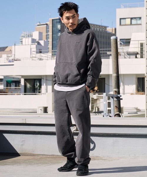 MINE(マイン)の「MINE/マイン GARAMENT-DYE-SWEAT-PANTS-14oz 裏起毛 ロゴ刺繍 イージースウェットパンツ 2026年春夏(スウェットパンツ・メンズ・オリーブ/ブラック・1/2/3/5/4)」の14枚目の写真