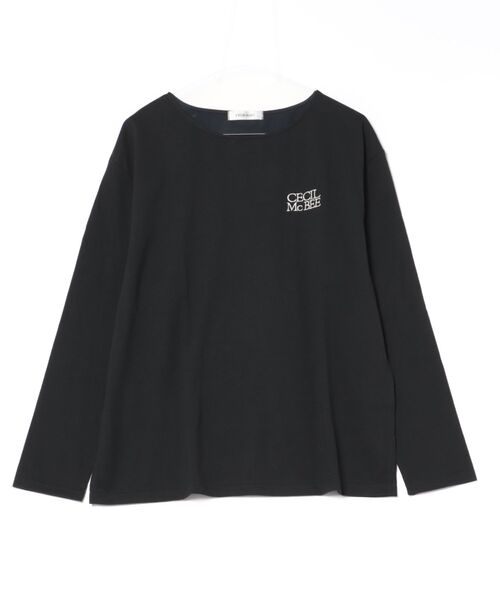 CECIL McBEE（セシルマクビー）の「刺繍ロゴカットプルオーバー（Tシャツ/カットソー・レディース・オフホワイト/ブラック・LARGE/MEDIUM）」の2枚目の写真