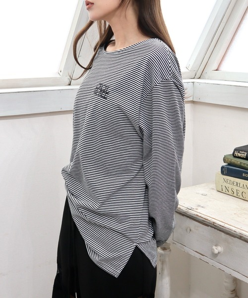 CECIL McBEE(セシルマクビー)の「刺繍ロゴカットプルオーバー(Tシャツ/カットソー・レディース・オフホワイト/ブラック・LARGE/MEDIUM)」の11枚目の写真