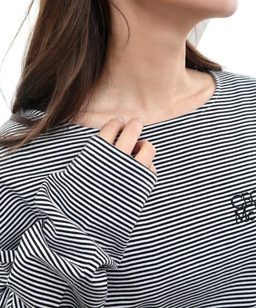 CECIL McBEE(セシルマクビー)の「刺繍ロゴカットプルオーバー(Tシャツ/カットソー・レディース・オフホワイト/ブラック・LARGE/MEDIUM)」の14枚目の写真