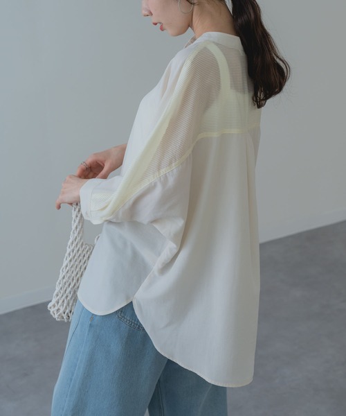 ANNA LUNA(アンナルナ)の「【ANNA LUNA】異素材切替 で魅せる ドルマン ブラウス(シャツ/ブラウス・レディース・ブラック/ベージュ/ブルー・MEDIUM)」の10枚目の写真