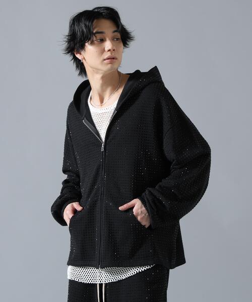 DANKE SCHON（ダンケシェーン）の「DankeSchon/ダンケシェーン/LINE STONE ZIP HOODIE（パーカー・レディース・ブラック・M/L）」の4枚目の写真
