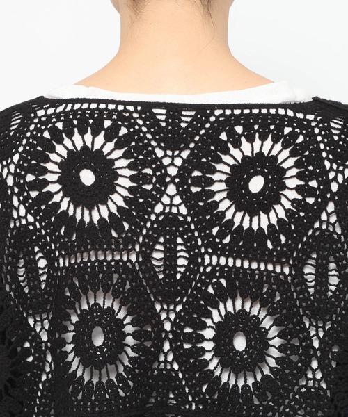 LOWRYS FARM(ローリーズファーム)の「クロシェニットカーディガン 644667(カーディガン/ボレロ・レディース・アイボリー/イエロー/ブラック・FREE)」の13枚目の写真