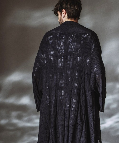 NO ID.（ノーアイディ）の「【NO ID.】2way Openwork Knit Gown / 2ウェイ オープンワーク ニットガウン（カーディガン/ボレロ・メンズ・ブラック/グレー・ONE SIZE）」の15枚目の写真