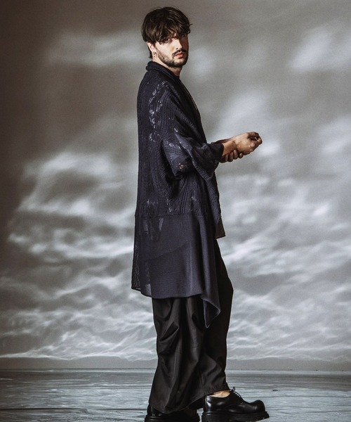 NO ID.（ノーアイディ）の「【NO ID.】2way Openwork Knit Gown / 2ウェイ オープンワーク ニットガウン（カーディガン/ボレロ・メンズ・ブラック/グレー・ONE SIZE）」の22枚目の写真