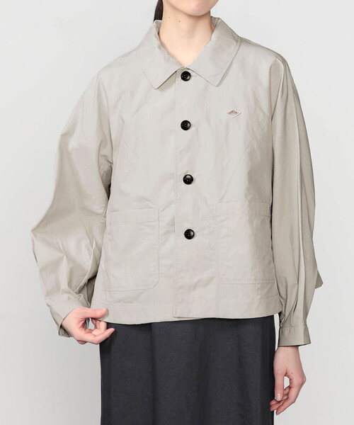 美品！うさとの服/ドルマンスリーブ長袖ジャケット草木染めベージュ系/貝ボタン DANTON | ナイロンタッサー ドルマンスリーブジャケット WOMEN（その他