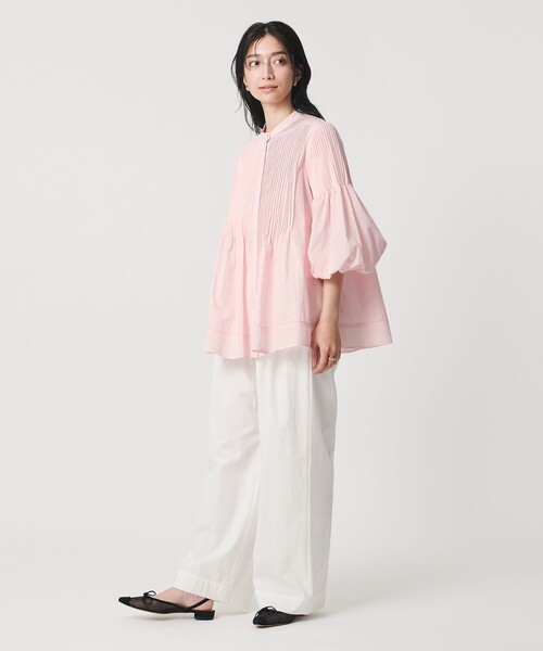 UNITED ARROWS(ユナイテッドアローズ)の「ピンタック バンドカラー ブラウス(シャツ/ブラウス・レディース・ライトピンク/ホワイト/ネイビー・FREE)」の12枚目の写真