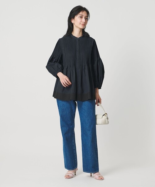 UNITED ARROWS(ユナイテッドアローズ)の「ピンタック バンドカラー ブラウス(シャツ/ブラウス・レディース・ライトピンク/ホワイト/ネイビー・FREE)」の14枚目の写真