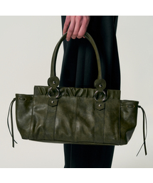 Ruched Belt Tote Bag_GREEN