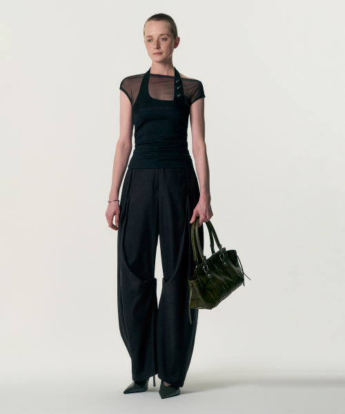 KIMZISU(キムジス)の「Ruched Belt Tote Bag_GREEN(トートバッグ・レディース・グリーン・OS)」の4枚目の写真