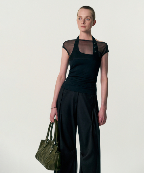 KIMZISU(キムジス)の「Ruched Belt Tote Bag_GREEN(トートバッグ・レディース・グリーン・OS)」の6枚目の写真