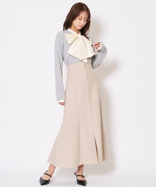 AND COUTURE(アンドクチュール)の「ボウタイニットプルオーバー(ニット/セーター・レディース・ネイビー/ライトグレー/アイボリー・FREE)」の12枚目の写真