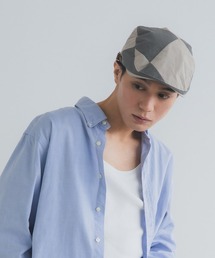 polcadot | ナイロン パッチワーク ハンチング / 切替デザイン サイズ調整可(ハンチング/ベレー帽)