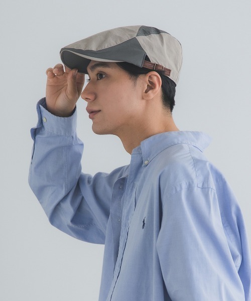 polcadot(ポルカドット)の「ナイロン パッチワーク ハンチング / 切替デザイン サイズ調整可(ハンチング/ベレー帽・メンズ・ベージュ/ネイビー/ブラック・FREE)」の9枚目の写真