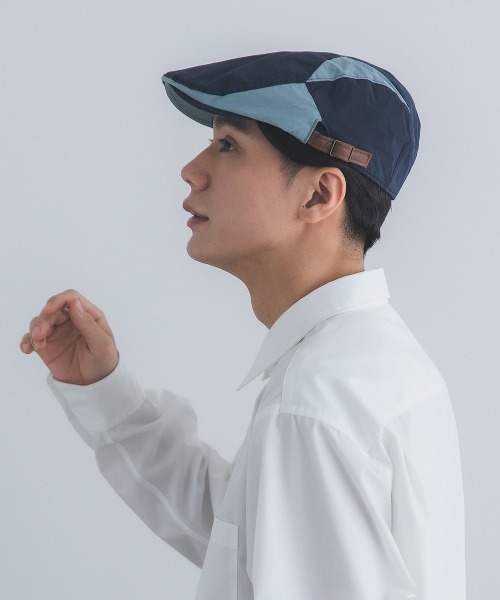 polcadot(ポルカドット)の「ナイロン パッチワーク ハンチング / 切替デザイン サイズ調整可(ハンチング/ベレー帽・メンズ・ベージュ/ネイビー/ブラック・FREE)」の15枚目の写真