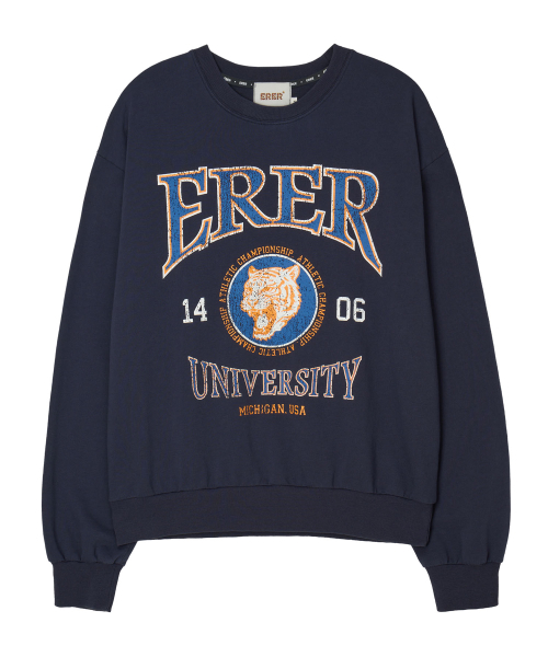 ERER(エルエル)の「Tiger Print Vintage Sweatshirt Navy(スウェット・レディース・ネイビー・2/1)」の5枚目の写真