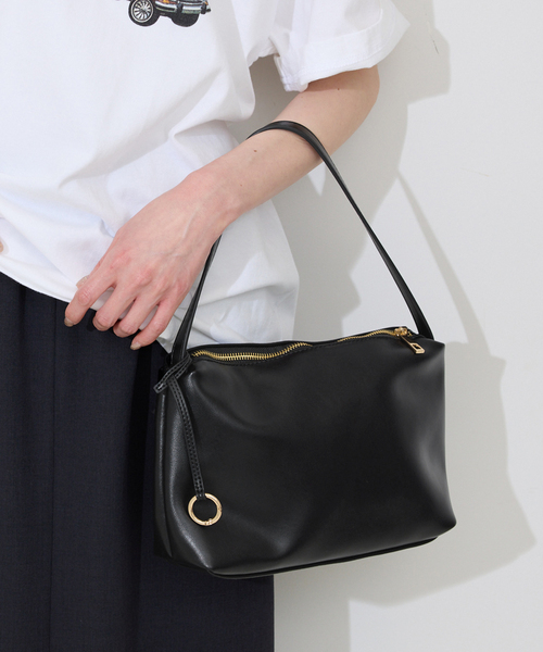 SLOBE IENA(スローブイエナ)の「SLOBE スクエアハンドルバッグ(ハンドバッグ・レディース・ブラック/ベージュ・FREE)」の3枚目の写真