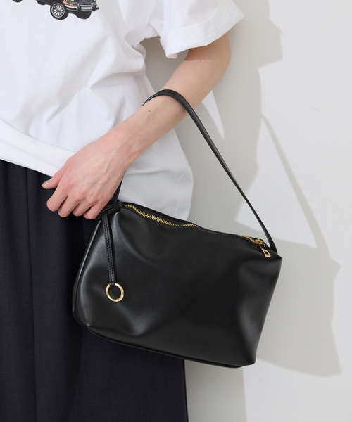 SLOBE IENA(スローブイエナ)の「SLOBE スクエアハンドルバッグ(ハンドバッグ・レディース・ブラック/ベージュ・FREE)」の6枚目の写真