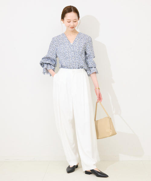 SLOBE IENA(スローブイエナ)の「SLOBE スクエアハンドルバッグ(ハンドバッグ・レディース・ブラック/ベージュ・FREE)」の13枚目の写真