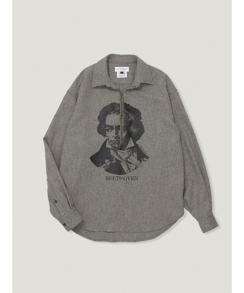 elephant TRIBAL fabrics Skipper Shirt【Wool Tweed】
