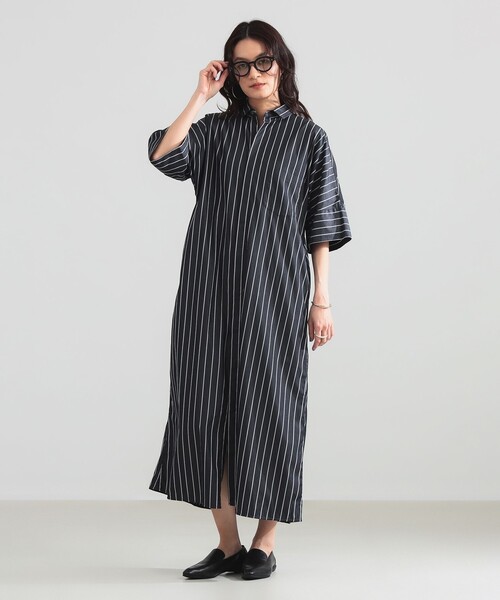 TICCA(ティッカ)の「TICCA / テント ハーフスリーブ シャツ ワンピース(ワンピース・レディース・ブラック/ブルー・ONE SIZE)」の4枚目の写真