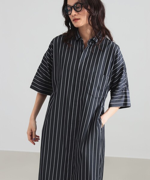 TICCA(ティッカ)の「TICCA / テント ハーフスリーブ シャツ ワンピース(ワンピース・レディース・ブラック/ブルー・ONE SIZE)」の7枚目の写真