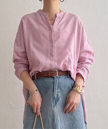 LBC（エルビーシー）の「【インフルエンサー着用】リネンコットンバンドカラーシャツ（シャツ/ブラウス）」