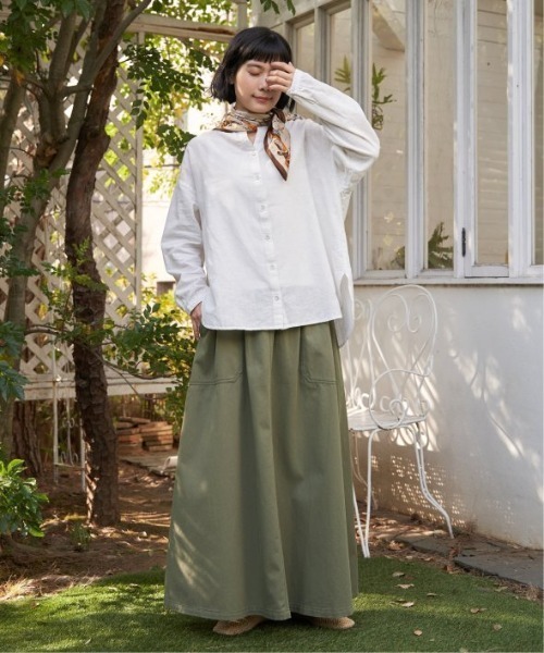 LBC（エルビーシー）の「【インフルエンサー着用】リネンコットンバンドカラーシャツ（シャツ/ブラウス・レディース・ライトブルー/チャコール/グリーン/ホワイト/スモークピンク・M）」の16枚目の写真