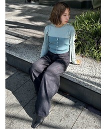 カットソー(半袖/袖なし) LE CIEL BLUE Draped Panel Top LE CIEL BLEU｜ルシェルブルーのトップス（ブルー・ネイビー/青色系