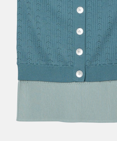 LE CIEL BLEU（ルシェルブルー）の「リブドアイレットスリーブレストップ / Ribbed Eyelet Sleeveless Top（ニット/セーター・レディース・ライトブルー/ピンク・36）」の8枚目の写真