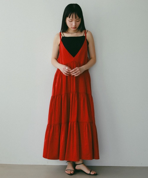 A part by（アパートバイ）の「Isabelleキャミワンピース（ワンピース・レディース・オフホワイト/レッド系その他6/ブラック系その他2・FREE）」の3枚目の写真