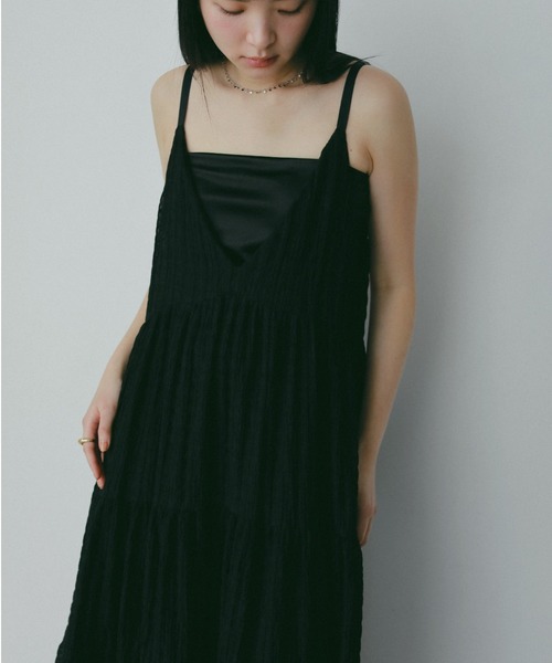A part by(アパートバイ)の「Isabelleキャミワンピース(ワンピース・レディース・オフホワイト/レッド系その他6/ブラック系その他2/ブラック・FREE)」の3枚目の写真
