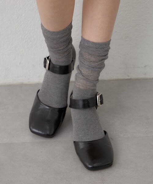 mystic（ミスティック）の「シアーカラーソックス（ソックス/靴下・レディース・ピンク/オフホワイト/グレー・ONE SIZE）」の2枚目の写真