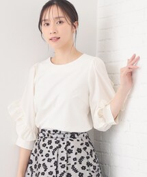 index | フリルスリーブドッキングポンチトップス【洗濯機OK】(Tシャツ/カットソー)
