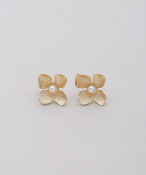 NANO universe（ナノユニバース）の「フラワーモチーフピアス（ピアス（両耳用）・レディース・シルバー/ゴールド・F）」の3枚目の写真