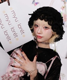 myu:loret（ミュウロレット）の「リボン×フリルレースキャップ（キャップ）」