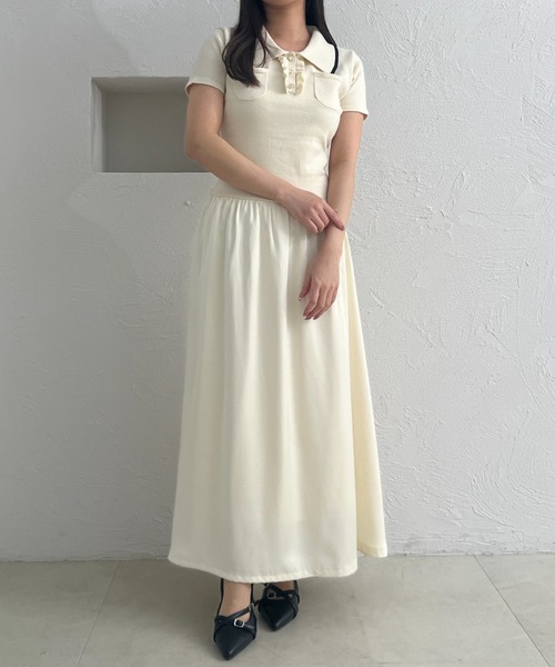 docking polo knit onepiece / ドッキングポロニットワンピース