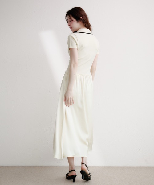 fupel(フぺル)の「docking polo knit onepiece / ドッキングポロニットワンピース(ワンピース・レディース・ネイビー/アイボリー・FREE)」の8枚目の写真