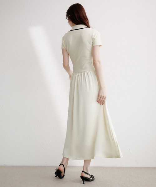 fupel(フぺル)の「docking polo knit onepiece / ドッキングポロニットワンピース(ワンピース・レディース・ネイビー/アイボリー・FREE)」の9枚目の写真